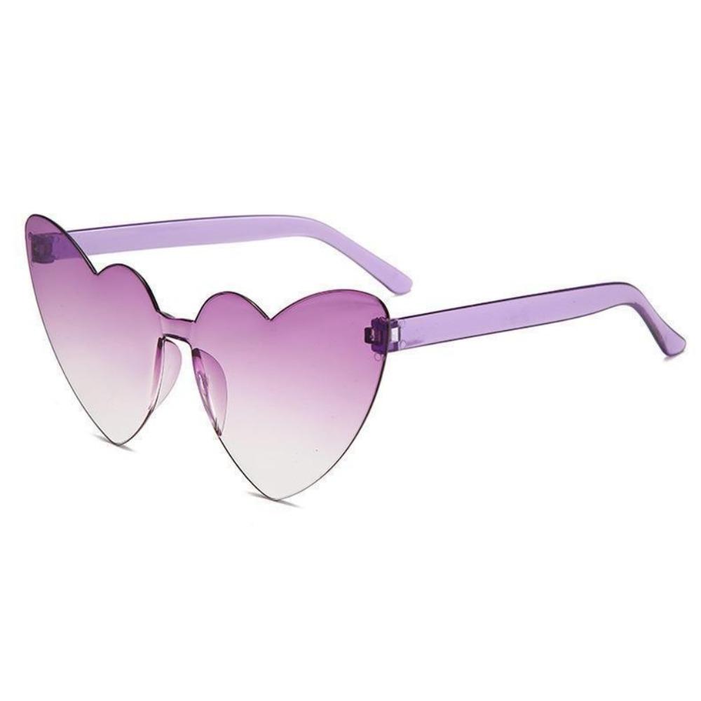 Love SUNGLASSES Sunglasses Rimless Heart-shaped One-piece Sunglasses Color Peach Heart One-piece Sunglasses