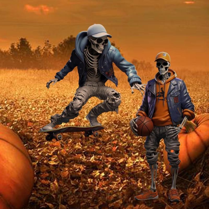 Cool Skeleton Figurines New Cute Funny Unique Skull Mini Statue Halloween Doll Resin Crafts Ornament Collectibles Home Garden Office Desk Decorations