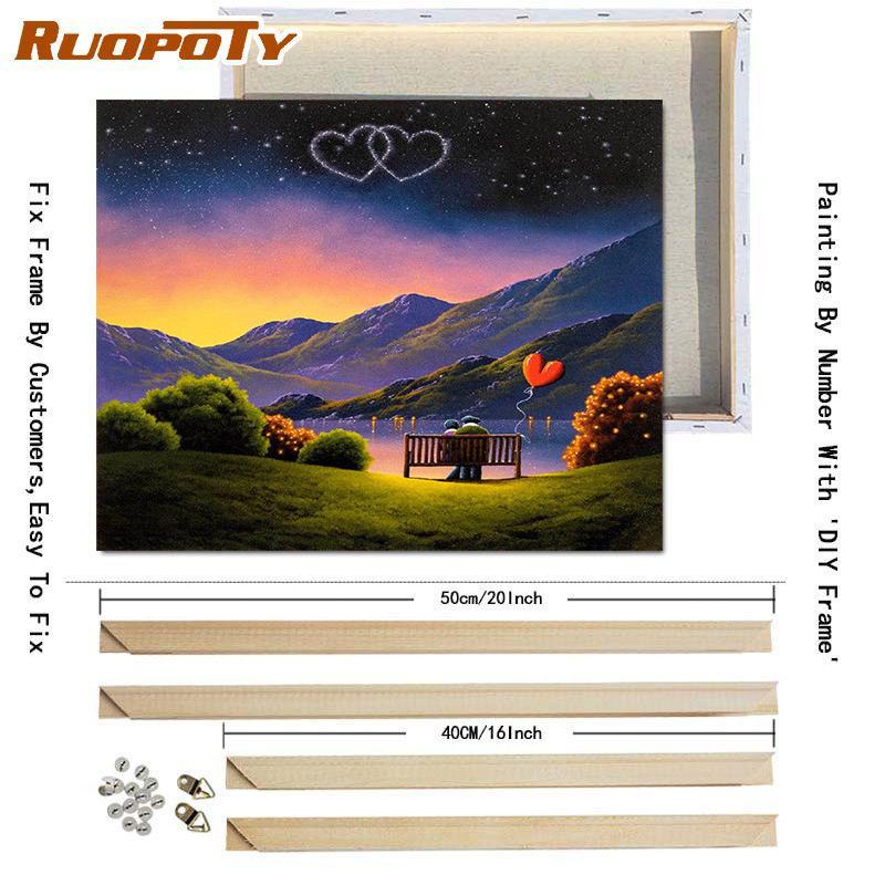 RUOPOTY Цифровая картина «сделай сам» Любовник Рисунок Картина Настенное искусство на холсте Цифровая ручная роспись Гостиная