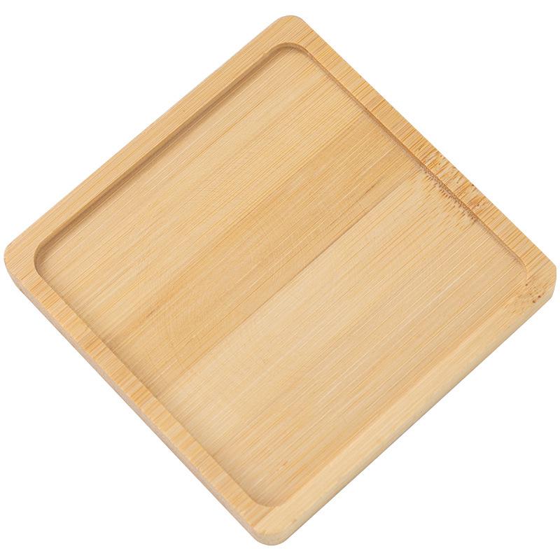 Круглый бамбуковый противоскользящий коврик и поднос для комнатных растений, подстаканников и декора