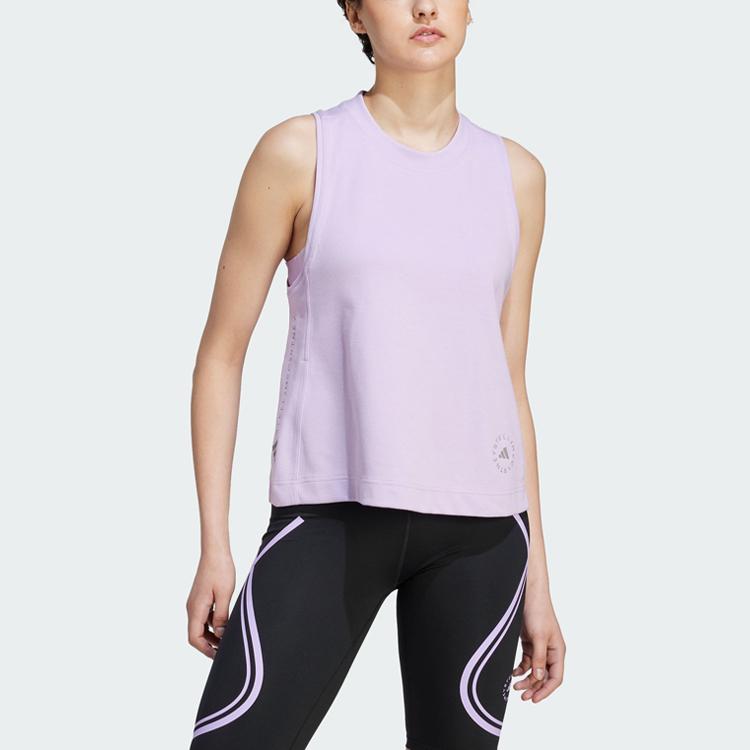 Adidas X Stella McCartney Collaboration Solid Logo Round Neck Sports Жилет Женский Топы Розовый Фиолетовый IA1513
