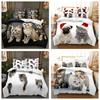 Комплект постельного белья с 3D изображением кошки и собаки, пододеяльник с пухом для домашних животных, наволочки 2/3 шт., роскошный домашний текстиль, двуспальное покрывало размера «king-size»