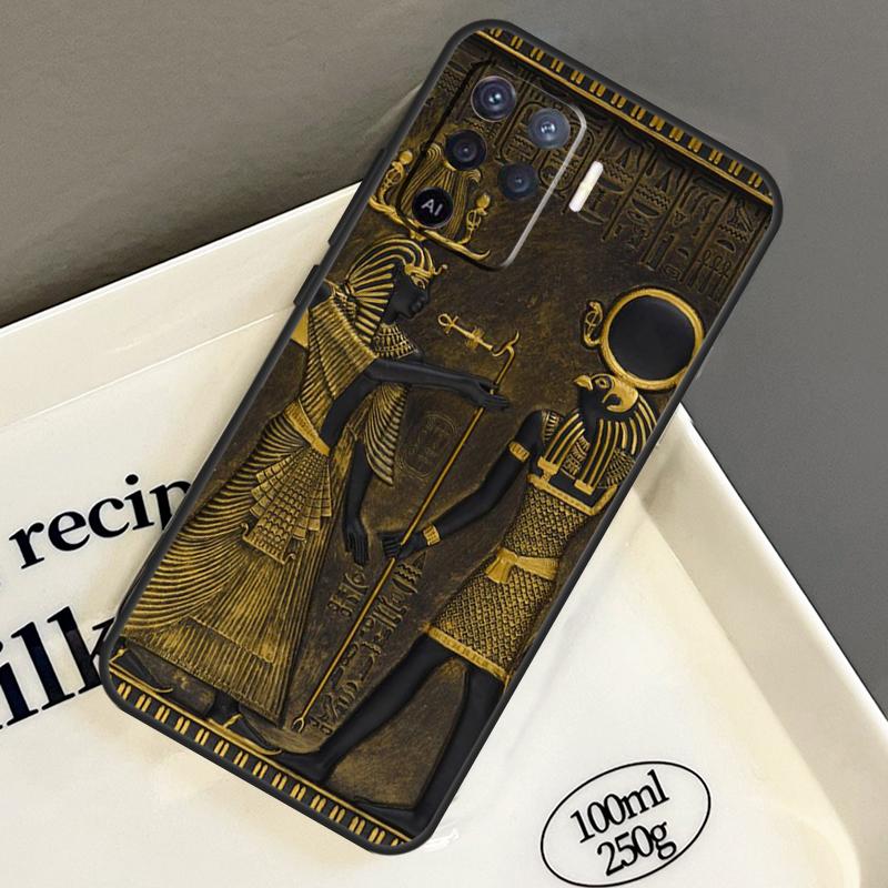 Egypt Pharaoh Mural For Oppo A58 A38 A18 A78 A98 A94 A74 A54 A15 A40 A60 A80 A16 A76 A96 A17 A57 A77 A5 Pro Case