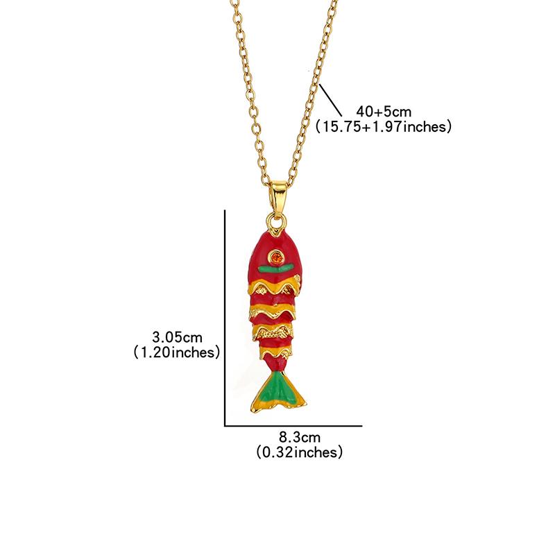 Ocean Series Colorful Fish Pendant Texture Necklace for Women Luxury Adjustable Necklace Cute Seaside Party Spicy Girl Accessory