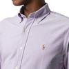 Рубашка мужская Polo Ralph Lauren с вышивкой логотипа, на пуговицах, с воротником на пуговицах, с длинным рукавом, светло-фиолетовая 710805562-001