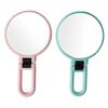 Двустороннее увеличительное зеркало для макияжа, ручное зеркало с регулируемой ручкой на 360 градусов, компактный размер, портативное, для путешествий