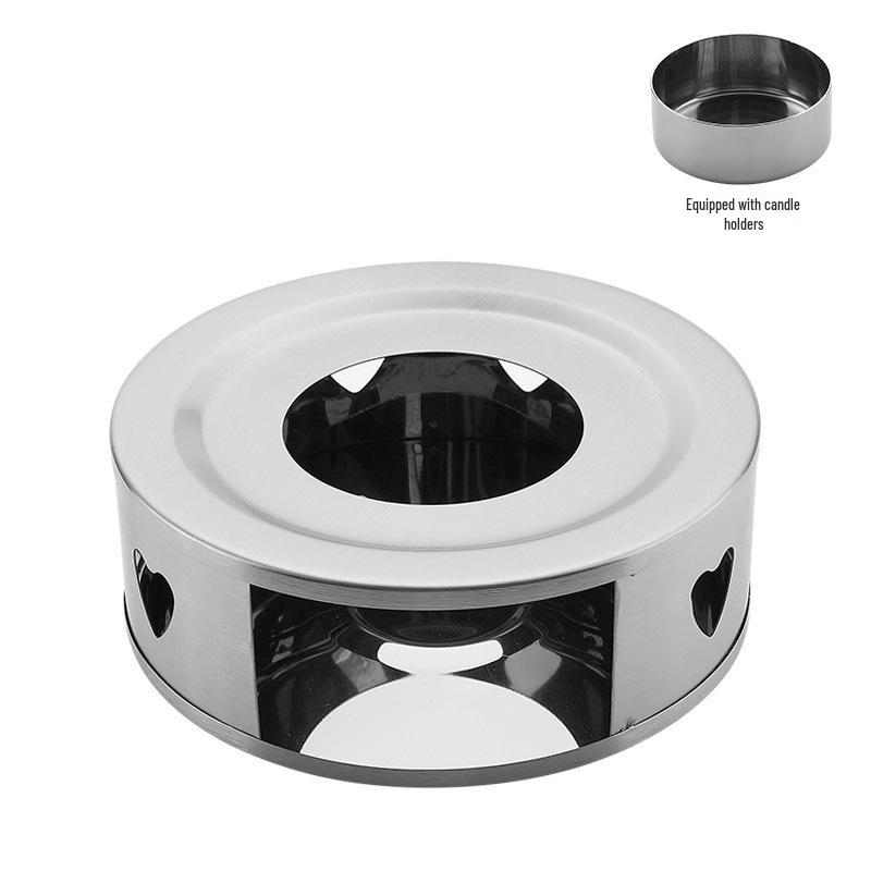 Portable Stainless Steel Tea Warmer - Outdoor Campfire Candle Heating Base