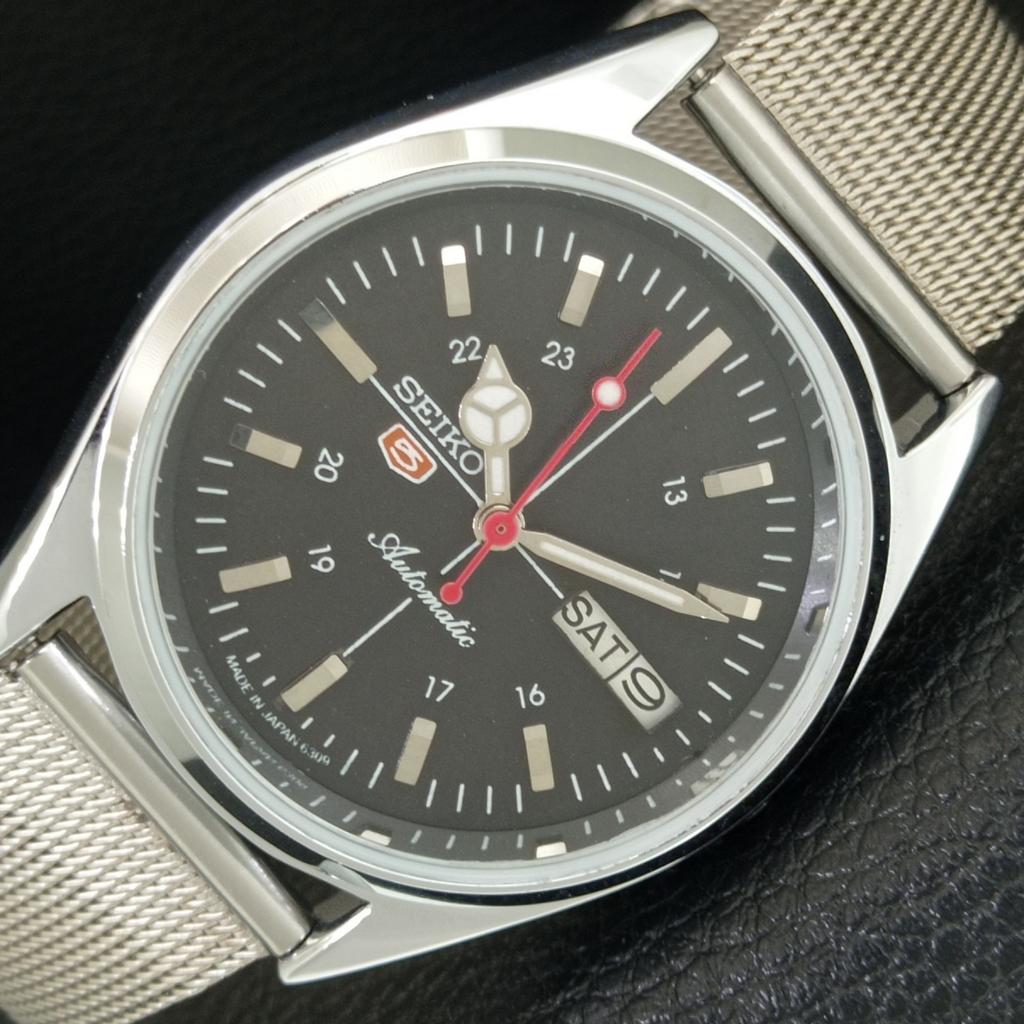 ВИНТАЖНЫЕ ОТРЕМОНТИРОВАННЫЕ МУЖСКИЕ ЧЕРНЫЕ ЧАСЫ SEIKO 5 АВТОМАТИЧЕСКИЕ 6309A ЯПОНИЯ a442779-1