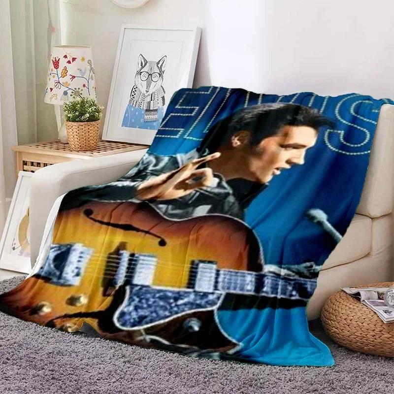 E-Elvis Presley Throw Blanket Soft Flannel Thin for Bed Sofa Cover Bedspread Home Deco Picnic Cooling Blankets for Beds Gift