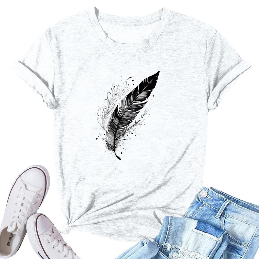 Женская модная повседневная плиссированная футболка с коротким рукавом с принтом