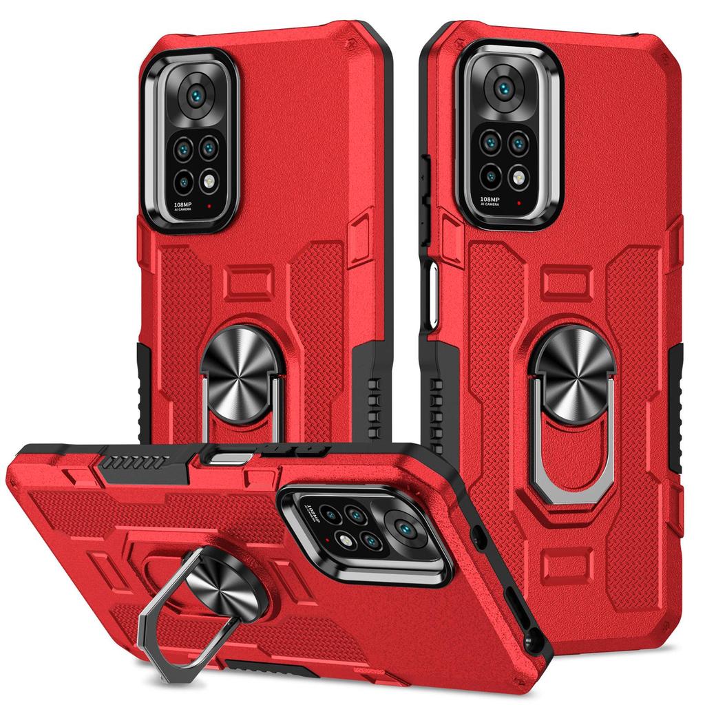 Противоударный магнитный чехол Redmi Note 12 с держателем-кольцом для пальца
