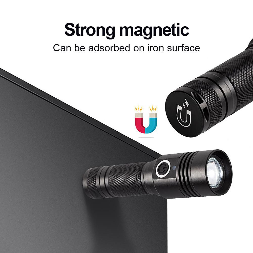 Портативный фонарик Super XHP100 Magnet Torch Long Shot 500M USB перезаряжаемый фонарь Zoomable Flash Light водонепроницаемый фонарь