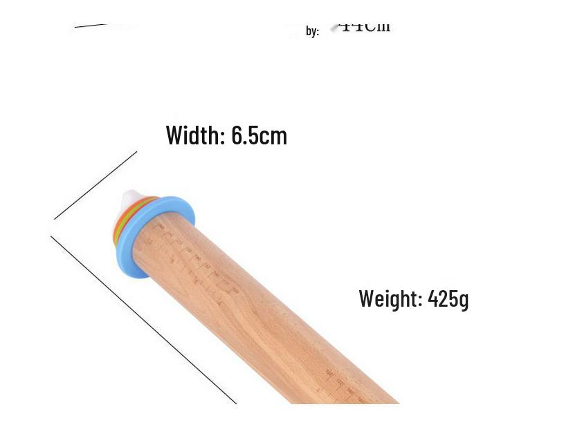 Adjustable Stainless Steel and Beech Wood Rolling Pin - Thickness Control for Dough Kneading