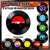 90 Pcs 13 Inch 1950'S Rock And Roll Vinyl Record Paper Placemat Round Disposable Music Coasters For Drinks Classic Vintage Party