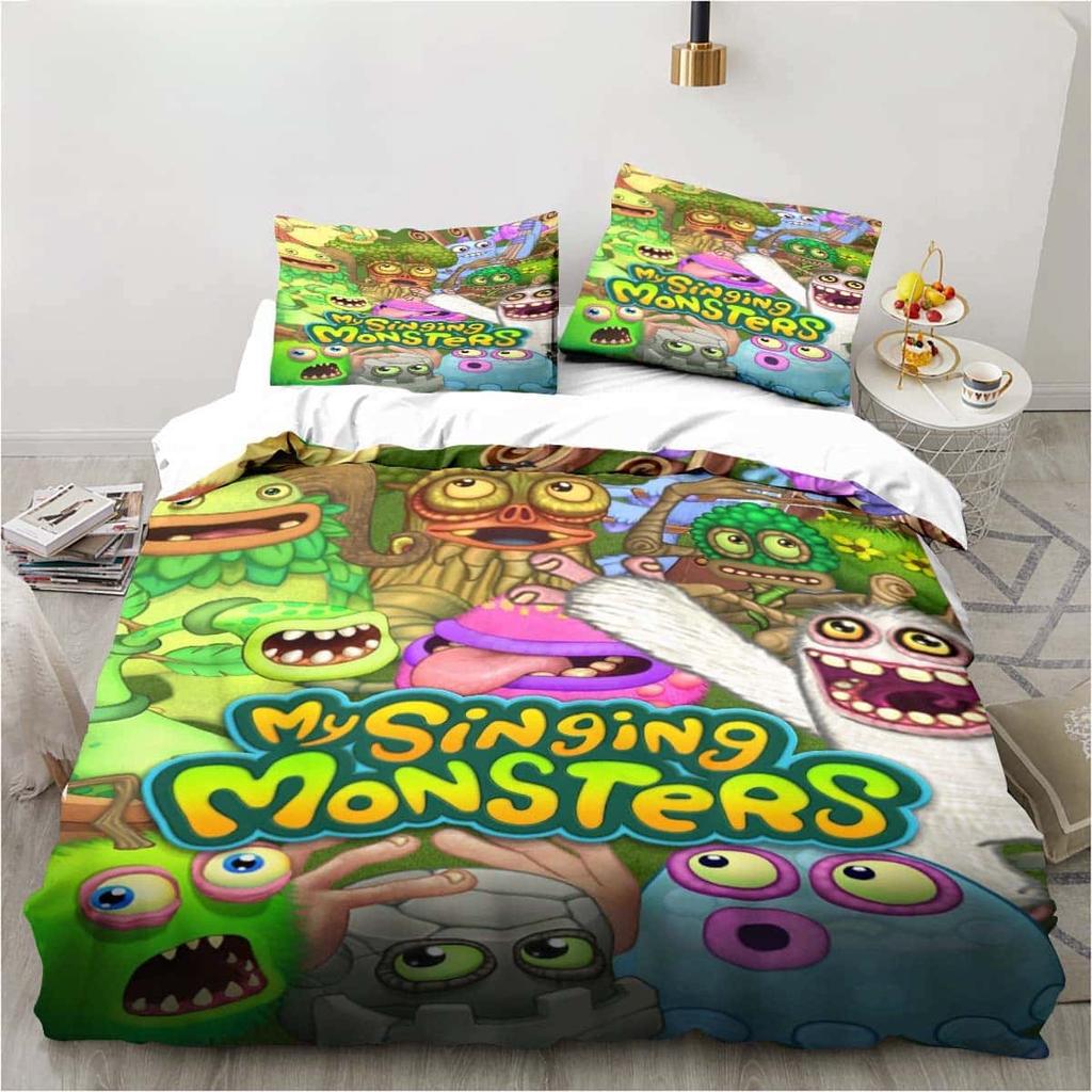 3D Print My Game Singing Monsters Bedding Sets Comforter Quilt Bed Cover Duvet Cover Pillow Case 2-3 Pieces Sets Kids Adult Size