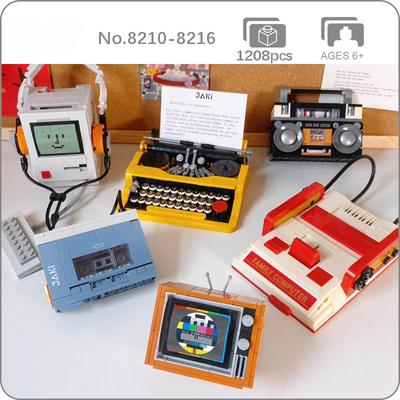 Ретро Цветной Телевизор Компьютер Музыка Walkman Игровая Консоль Радио Пишущая Машинка 3D Модель Мини Блоки Кирпичи Строительная Игрушка Без Коробки