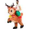 Inflatable Christmas Costume: Santa Claus Riding Reindeer Suit