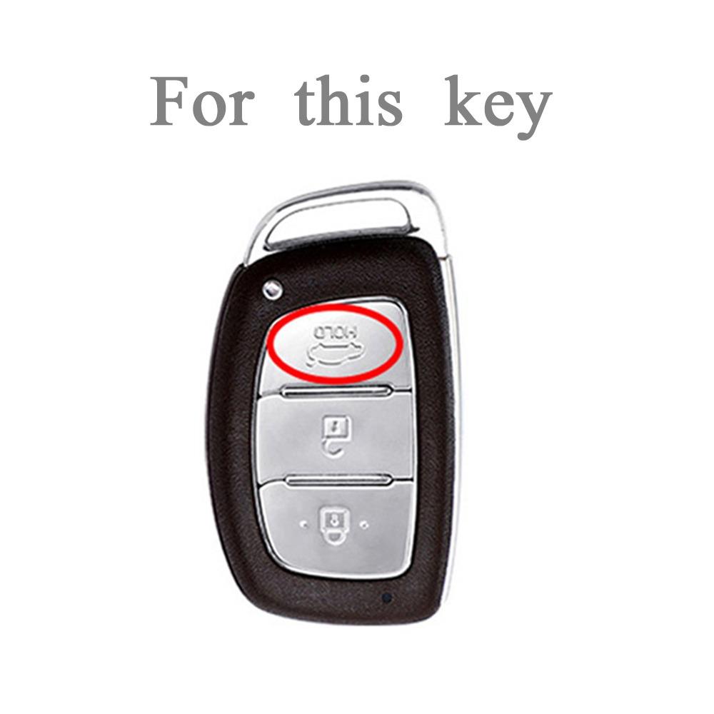 Чехол-брелок из ТПУ с 3 кнопками для умного ключа автомобиля Hyundai Creta Ix35 Ix45 I10 I30 I40 Tucson Santa Fe Rena Sonata Elantra