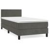 VidaXL Divan Bed and Mattress Dark Grey 80x200 Cm Velvet - Model 3141150