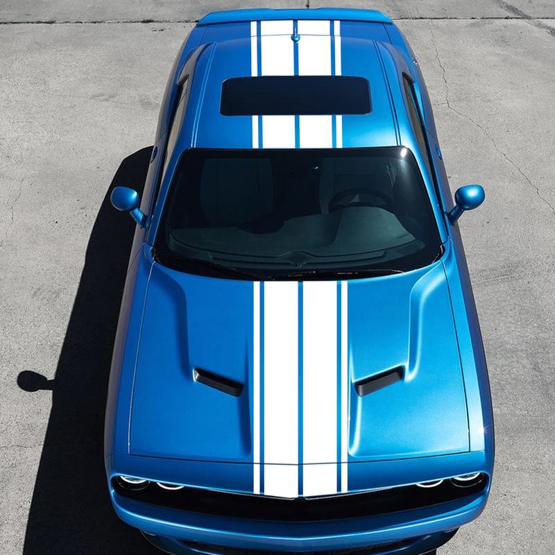 Комплект наклеек-полос для капота, крыши и задней части багажника автомобиля для Dodge Challenger SXT RT в раллийном стиле, виниловые наклейки, аксессуары для автотюнинга