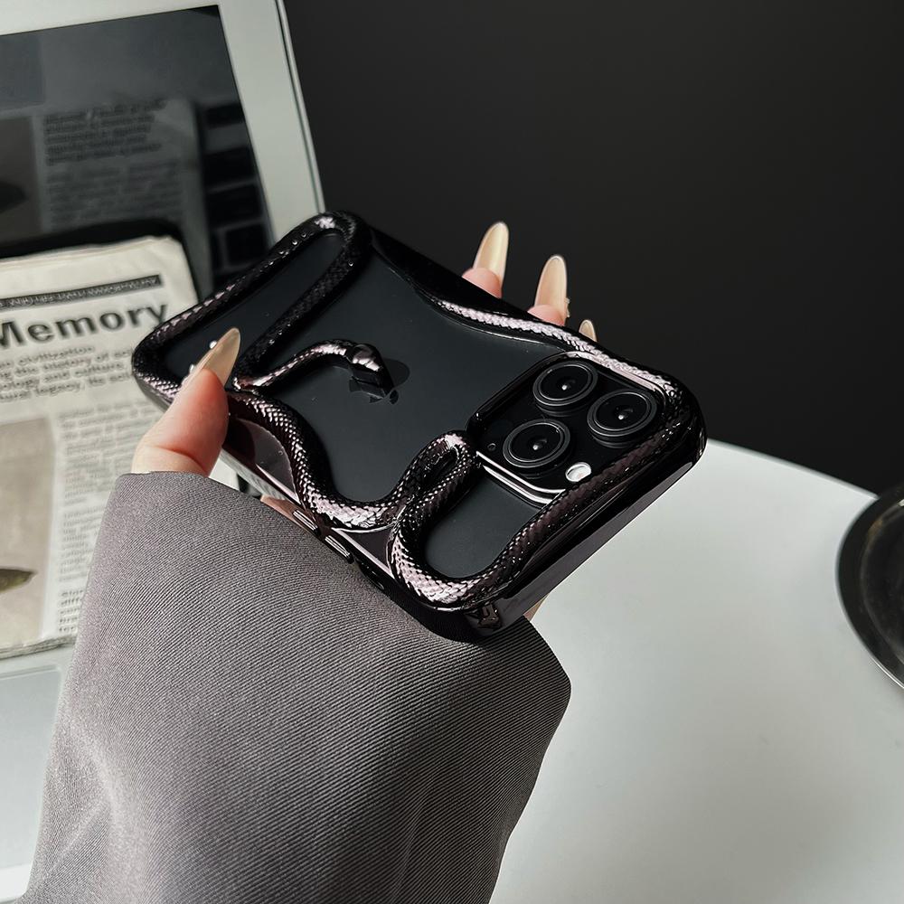 3D Змея Полый Рассеивающий Тепло Чехол Для Телефона Для iPhone 17 16 15 14 13 12 11 Pro Max Ударопрочный Гальванизированный Мягкий Чехол