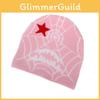 Gothic Style Knit Cap Featuring Spider Web Design For Casual Wear