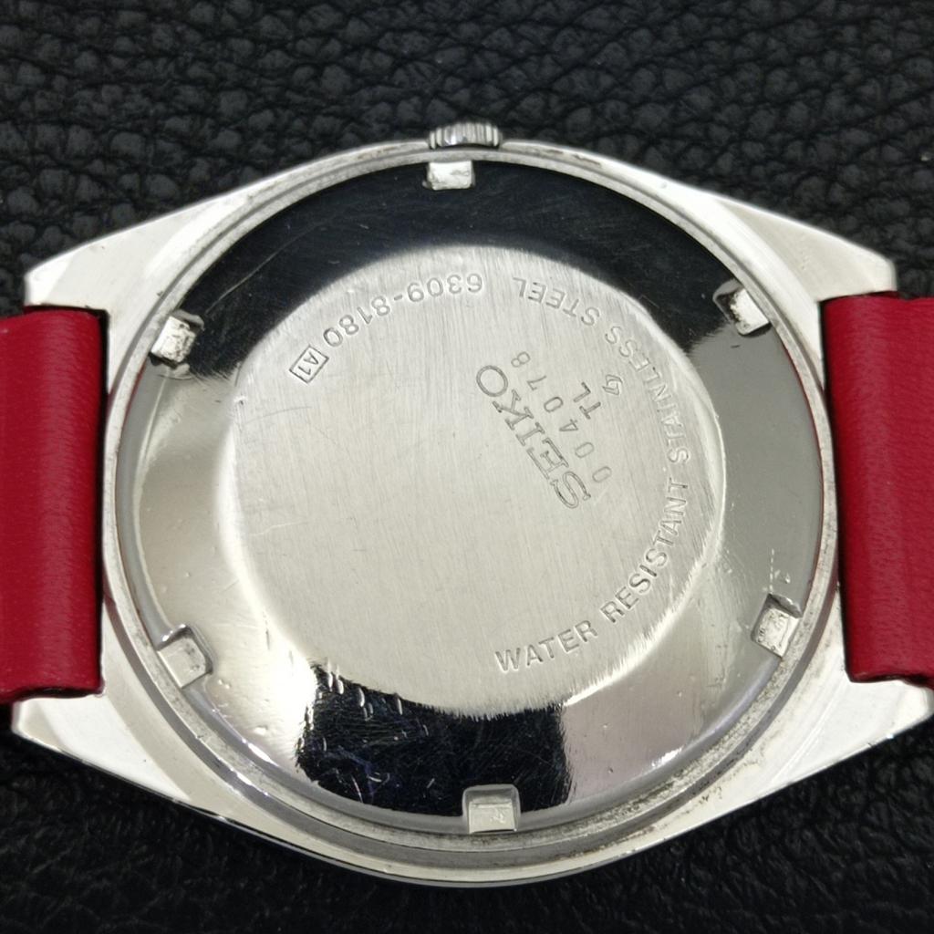 ЯПОНИЯ ВИНТАЖ SEIKO 5 АВТОМАТИЧЕСКИЕ 6309A МУЖСКИЕ ЧАСЫ С АРАБСКИМ ЦИФЕРБЛАТОМ КРАСНОГО ЦВЕТА a701585-5