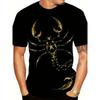 Футболки с рисунком животных скорпионов для мужчин/женщин, 3D-принт, уличные трендовые футболки, летние топы с коротким рукавом, свободная мужская одежда