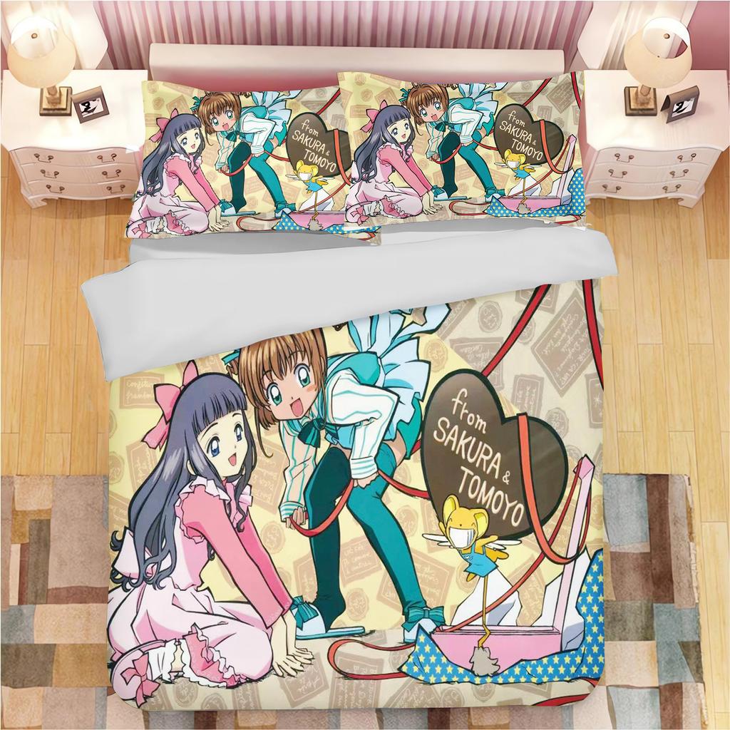 Аниме Наволочки с принтом Cardcaptor Sakura для взрослых и детей Пододеяльник Одеяло Домашняя мода Мальчики Девочки 3D Постельное белье