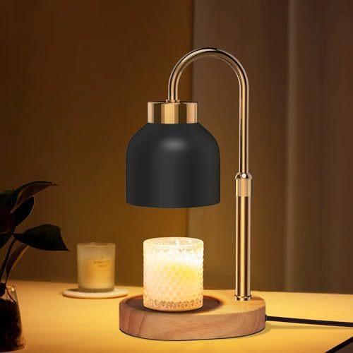 New for Creative Design Flameless Adjustable Aromatherapy Wax Melting Lamp Solid Wood Essential Oil Candle Melting Table Lamp