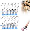 5/10 шт. Прищепки из нержавеющей стали для белья, прищепка для одежды с крючком, портативный зажим для подвешивания одежды, органайзер для гардероба, вешалка