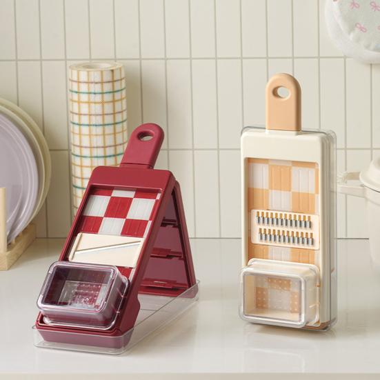 Овощерезка 4-в-1 Измельчитель продуктов Терка с лезвиями Инструмент для приготовления салатов для нарезки кубиками шинковки Безопасность Оборудование для подготовки пищи в ресторанах