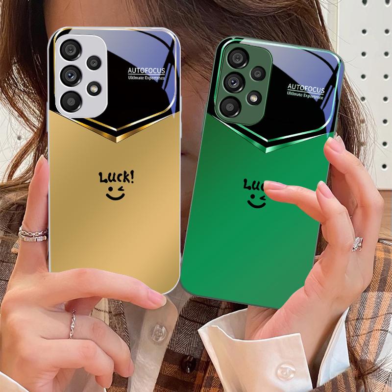 Светло-фиолетовое счастье Для Samsung S 25 S25 Edge S25Ultra S8 9 S10 20 U ltra S21 Pro S22 Plus S23 FE S24 Ultra Стеклянный чехол для телефона