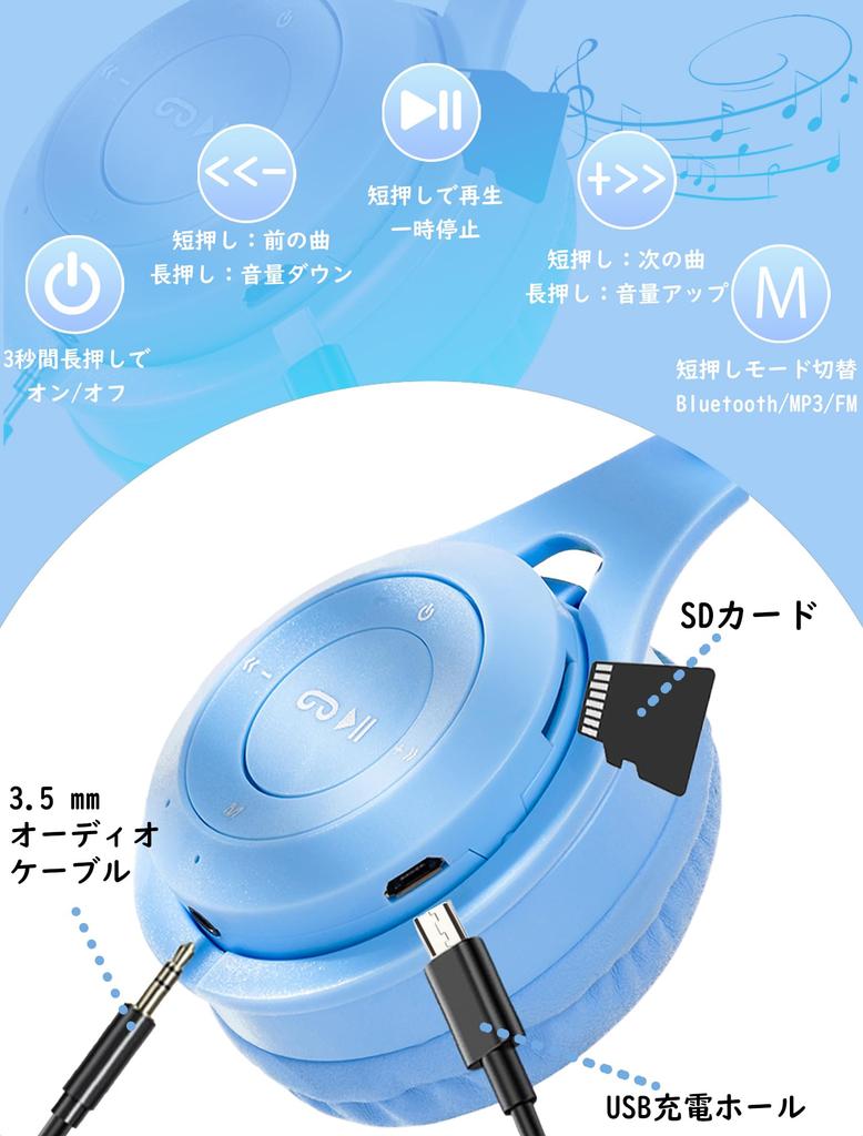 Детские наушники Megadream, наушники с кошачьими ушками, светодиодной боковой подсветкой RGB, Bluetooth, регулируемая длина, карта TF, беспроводной/проводной микрофон, свет/двойной