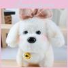 Plush Dog Keychain With Bow Tie Cute Animal Pendant For Gift And Collection