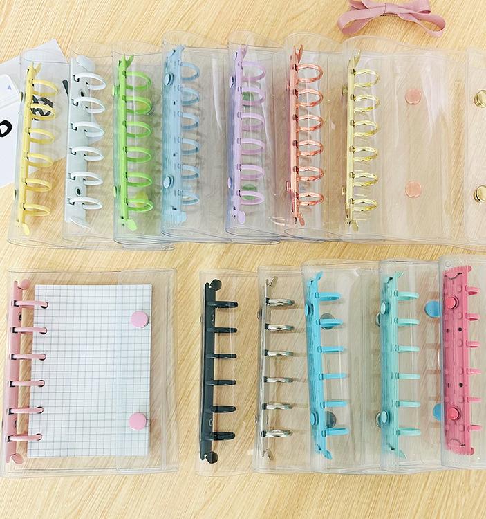 A7 Double Botton Colorful Transparent PVC Soft Cover Binder Cover Journal Sketchbook Accessories Diary Office Supplies