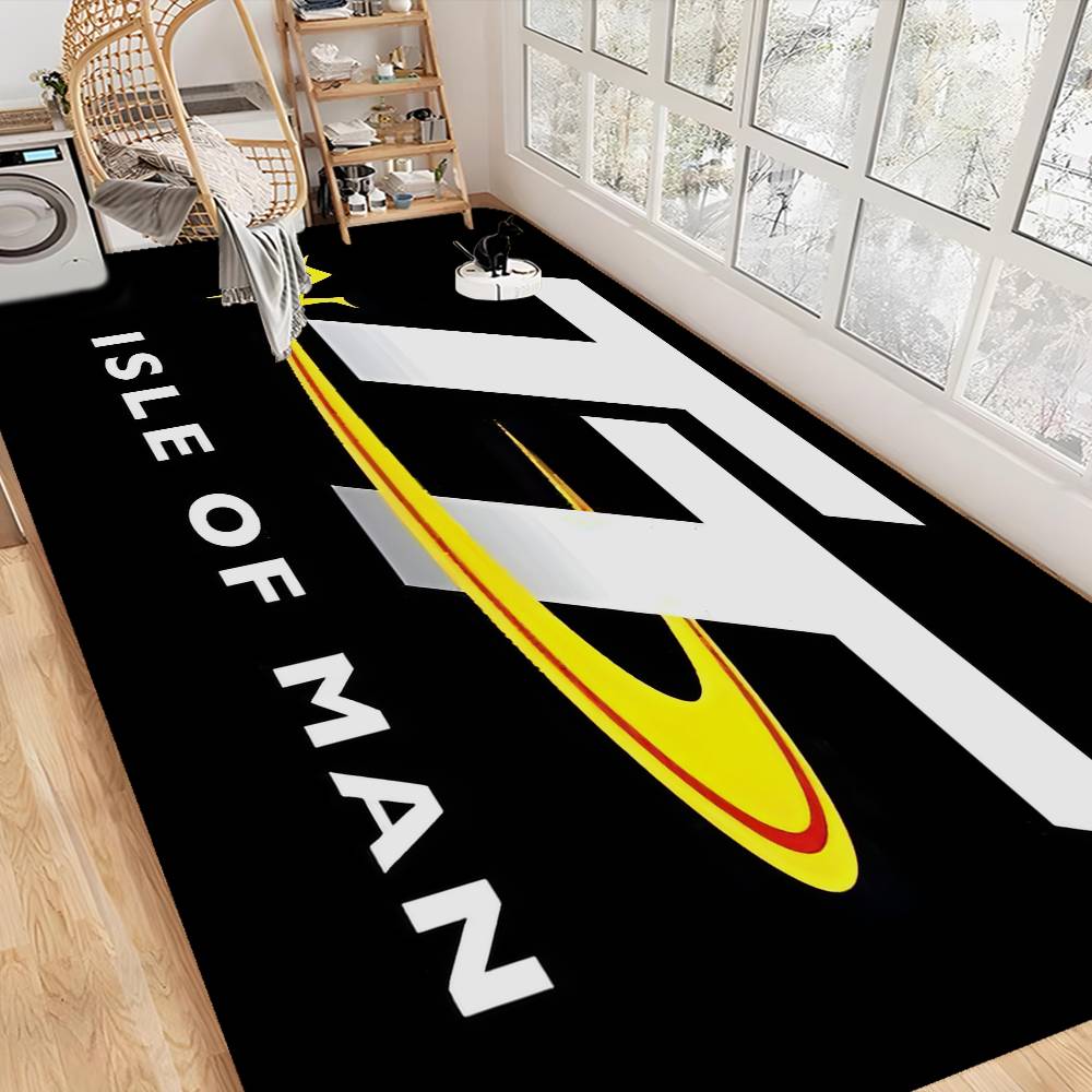 Motorcycle I-Isle Of Man TT Room Mats Anti-slip Absorb Water Long Strip Cushion Bedroon Mat Household Carpets