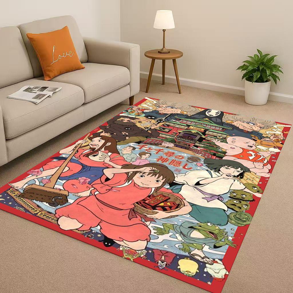 Классический мультфильм Унесенные призраками Лицо без лица Коврик для гостиной Нескользящий Мягкий ковер для спальни Детской комнаты Дивана,Домашний декор Придверный коврик