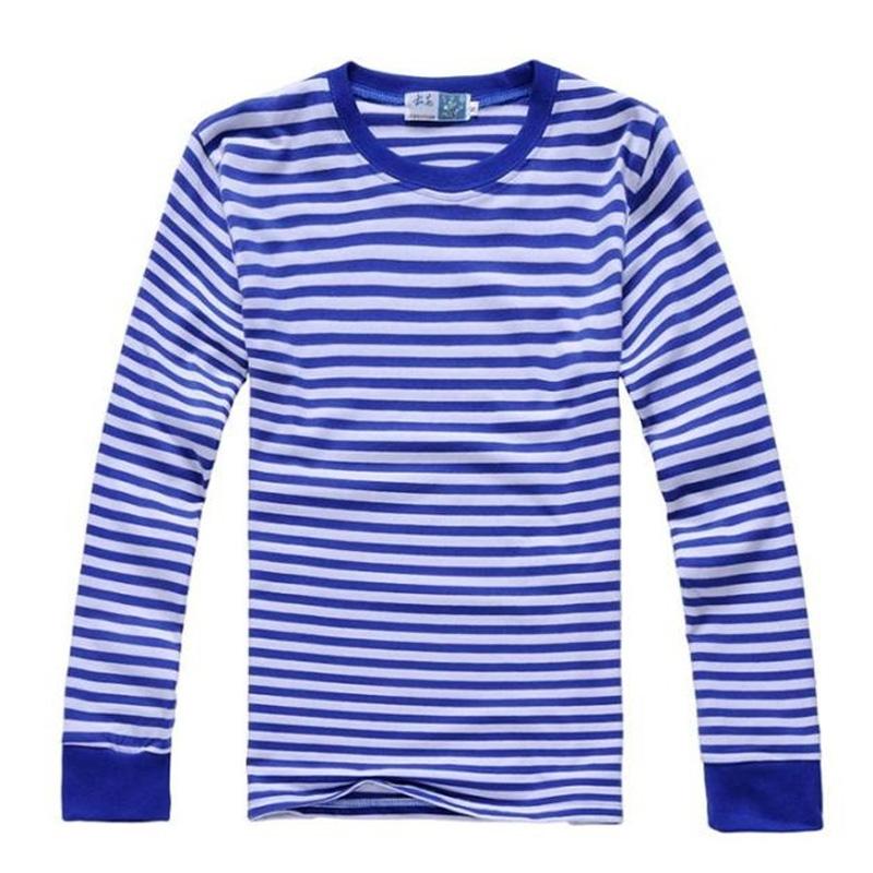 Zirunking 2021 New Navy T-shirt Blue and White Striped Unisex Long Sleeve Korean Style Summer Vintage Navy T-shirts Cotton Tees ZKNAVYL