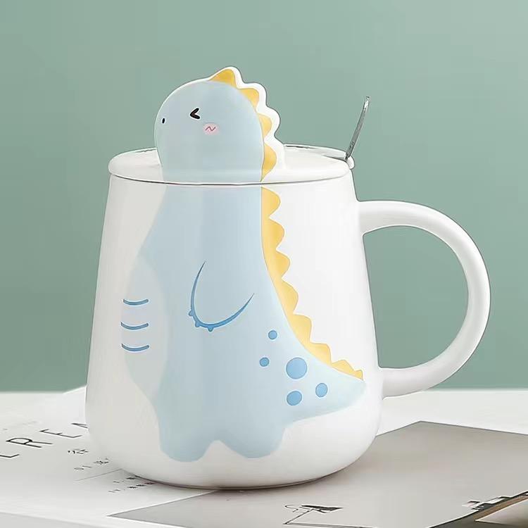 Кружка с рисунком динозавра, милая индивидуальная керамическая чашка, кофейная чашка, чашка для молока, чашка для воды, набор для питья