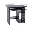 Modern PC Desk in Wood with CPU Shelf and Pull-Out Keyboard Space, 80x45x75 cm, Black