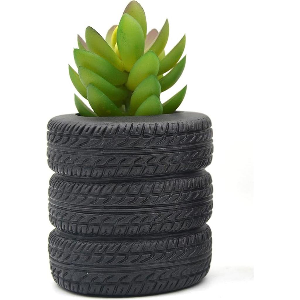 Карандашница в форме покрышки, держатель для ручек для стола, аксессуары для домашнего офиса, органайзер, горшок для суккулентов в форме покрышки (Упаковка из 2 шт.)