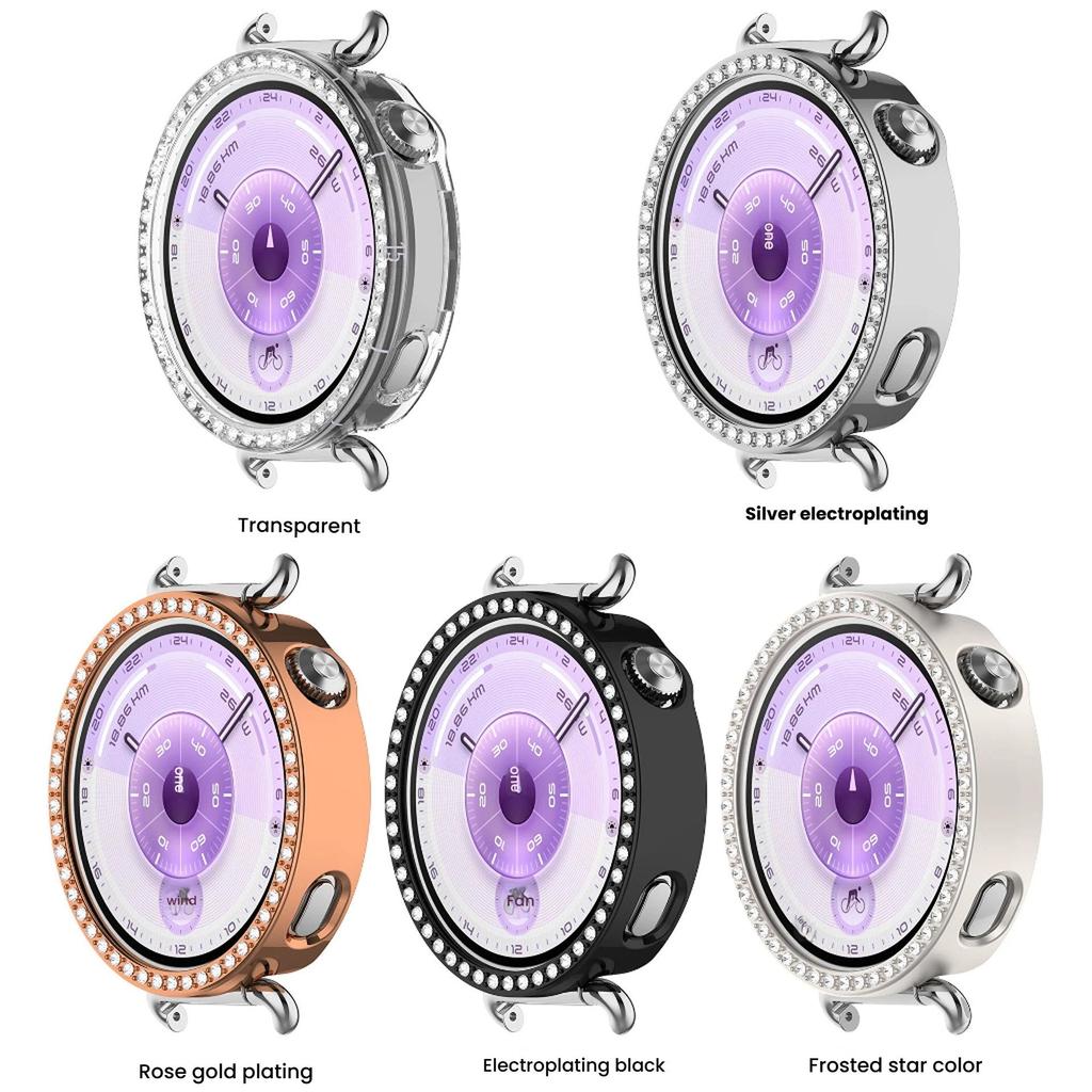 Чехол для корпуса Huawei Watch GT6 41 мм с инкрустацией бриллиантами в один ряд Защитная крышка экрана Чехол для корпуса Huawei Watch GT6