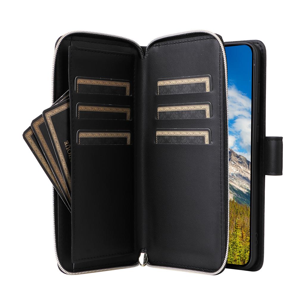 R20 For Samsung Galaxy S24+ Case Zipper Wallet PU Leather Stand Phone Cover