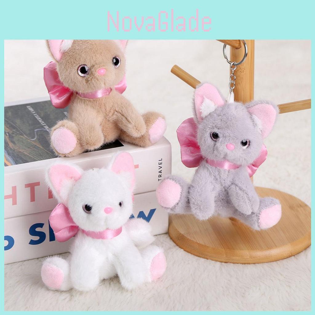 Stuffed Cat Keychain With Pp Cotton Filling For Backpack And Gift