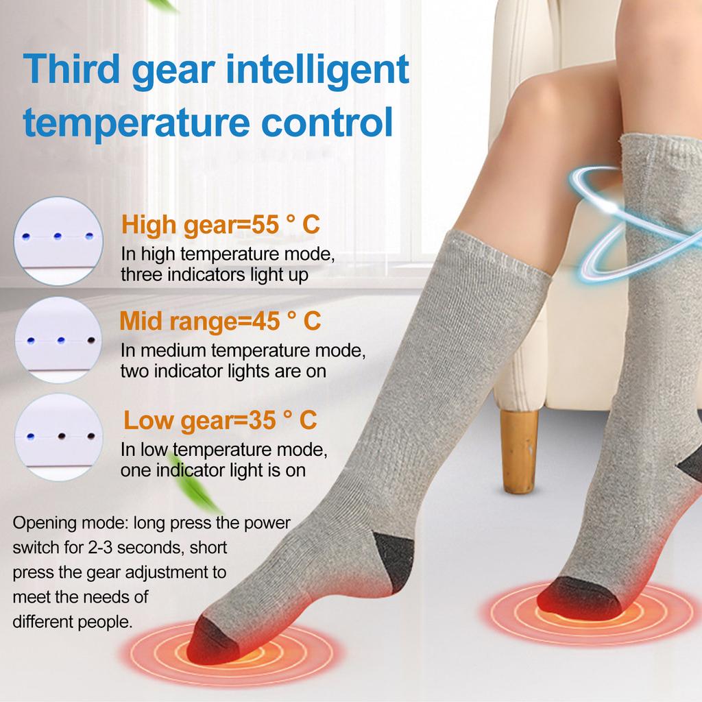 Носки с интеллектуальным подогревом Shaking Control, длинные, для езды на открытом воздухе, для катания на лыжах, с электрическим подогревом