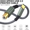 LAIHONEN USB Type C на USB B Кабель для принтера Серый Плетеный Шнур для принтера-сканера Для Canon Epson HP Samsung USB-кабель для принтера