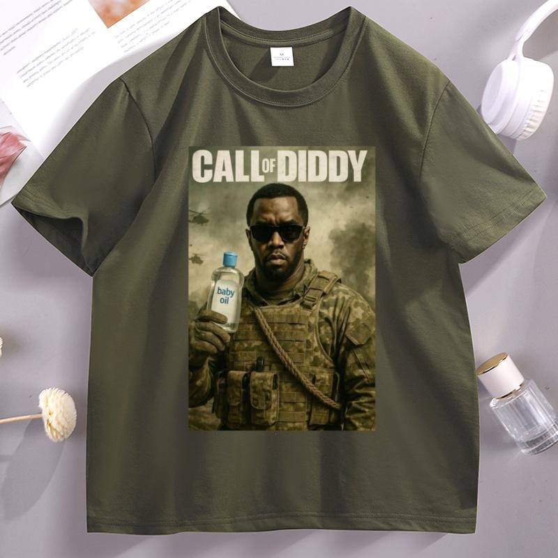 Call of Diddy Parody TShirt Funny Meme Gamer Tee Shirt Streetwear Male Casual Game Tshirt Casual Comfortable Unisexs Clothes Tops