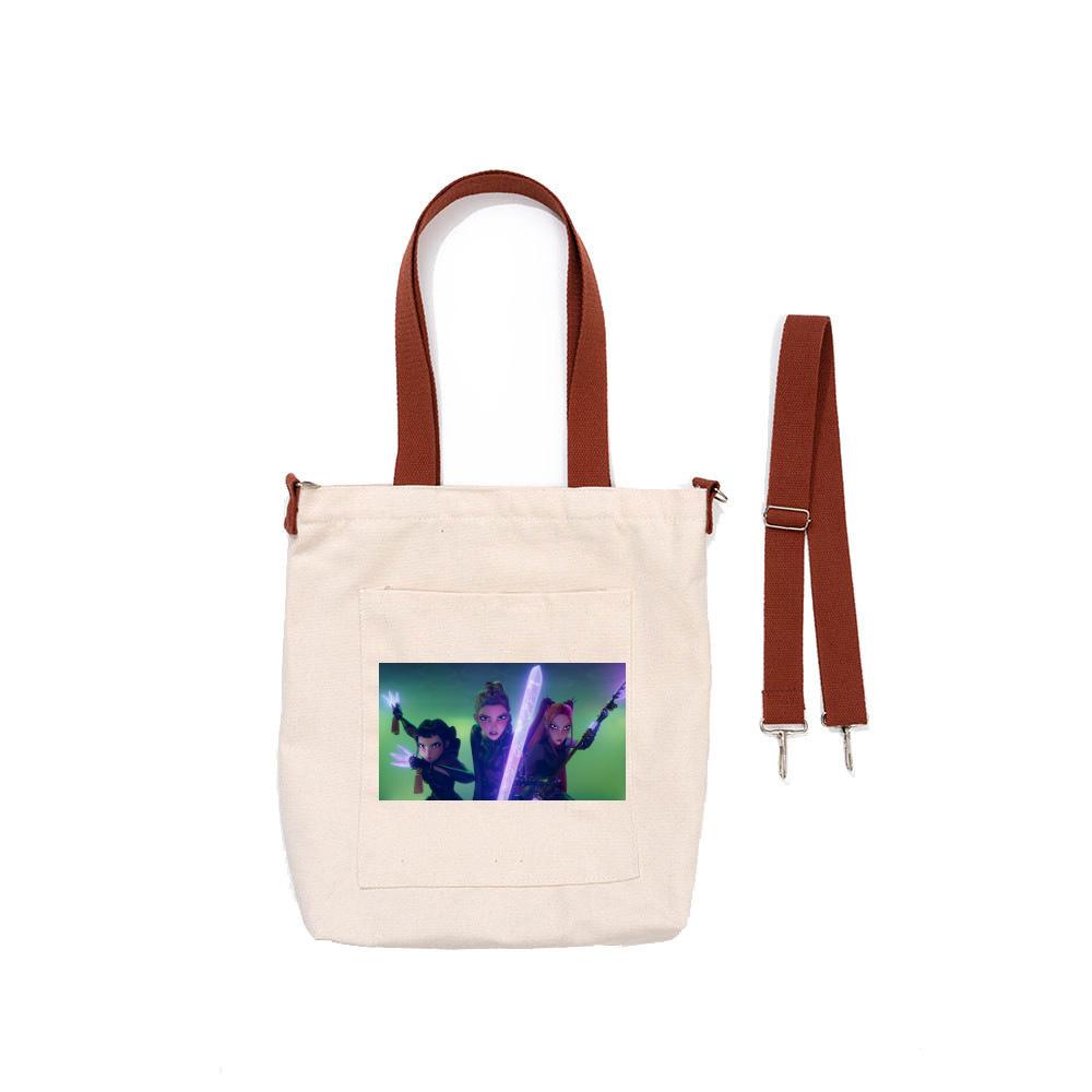 Холщовая сумка Kpop Demon Hunters, наплечная сумка, мультяшная сумочка, многоцелевая сумка через плечо KTY