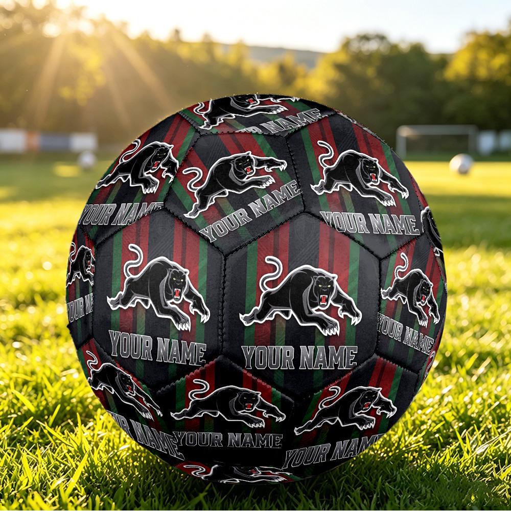Penrith Panthers Size 5 Football, Custom Name Text Personalized Soccer Ball Sport Training Gift